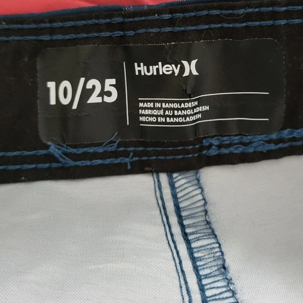 Hurley Board Shorts Boys 10 / 25 Beach Striped Summer Swim Bottoms‎ Colorful